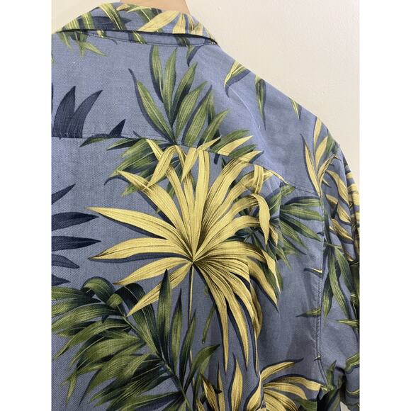 Tommy Bahama Tropical Palm Silk Camp Shirt XL Resort Loop Collar Beach Hawaiian - Picture 8 of 11